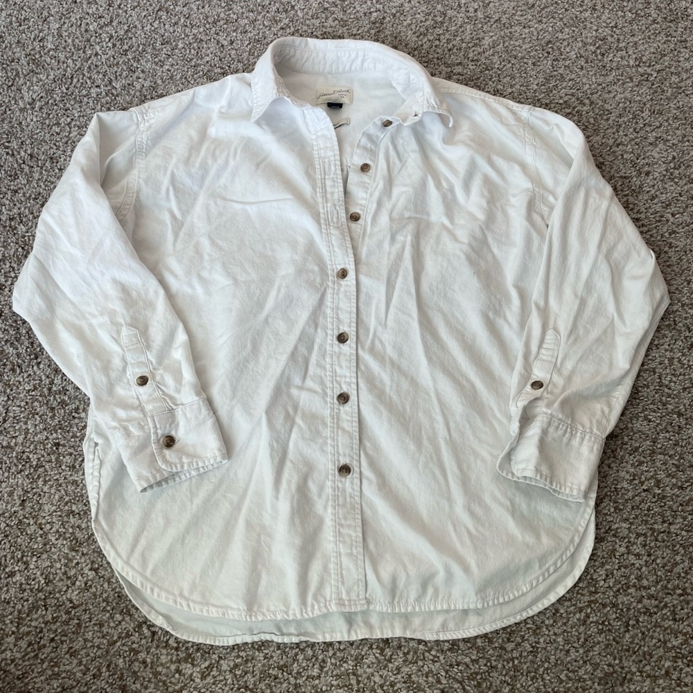 Universal Thread Oversized Fit‎ Button Down Shirt Off White XS